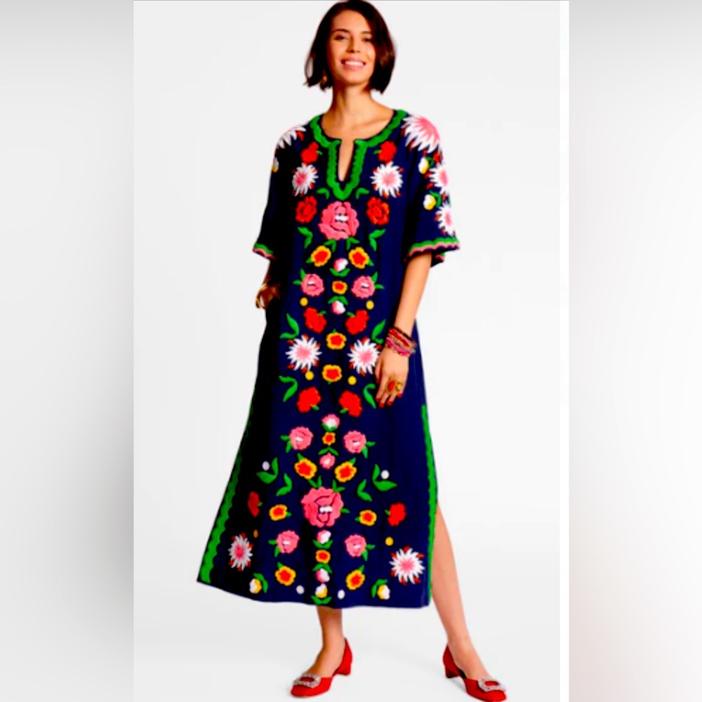 Frances Valentine Blue Floral Maxi Dress